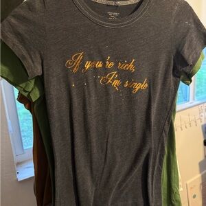 Vintage Abercrombie & Fitch Charcoal Tee with Gold Script
